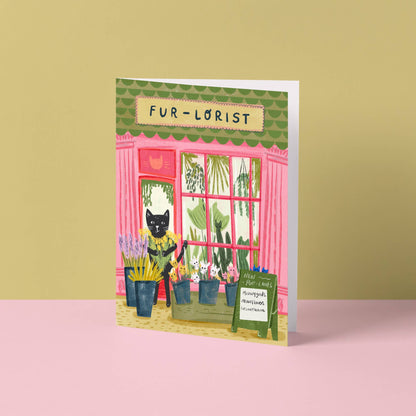 Carte chat fleuriste - Niaski