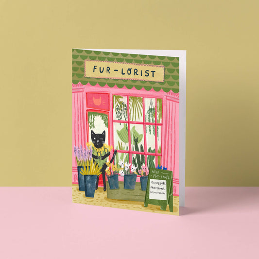 Carte chat fleuriste - Niaski