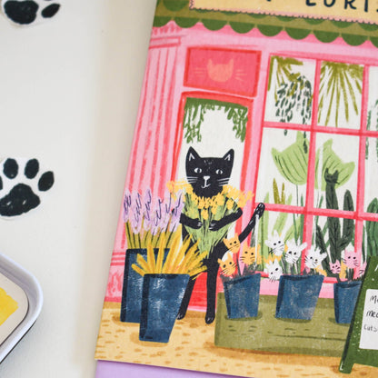 Carte chat fleuriste - Niaski