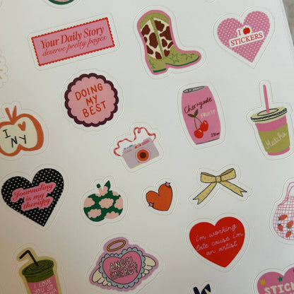 Planche stickers A5 Mini Illustrations