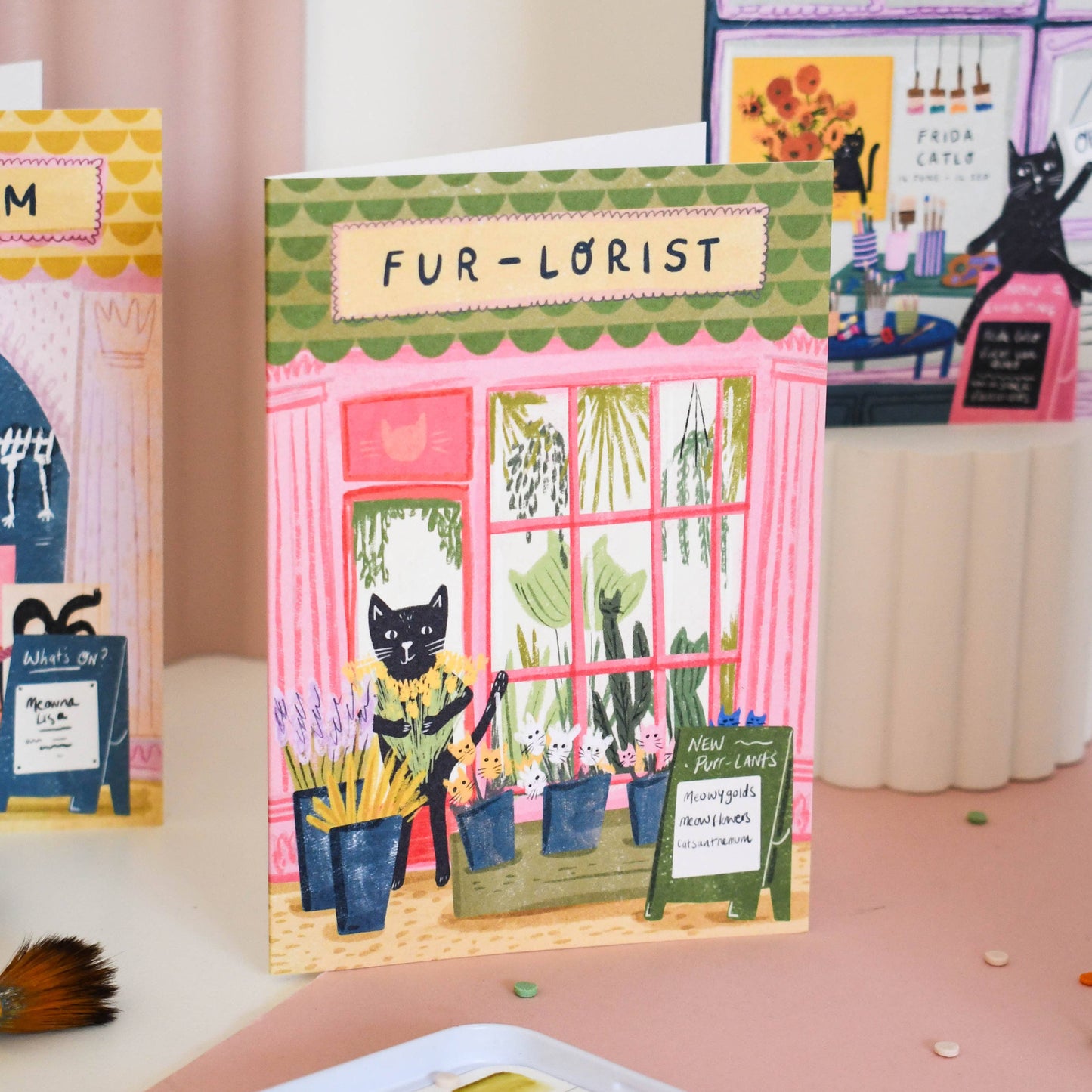 Carte chat fleuriste - Niaski