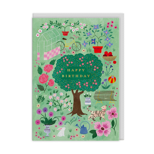Carte anniversaire Cottage Garden - Cécile Metzger