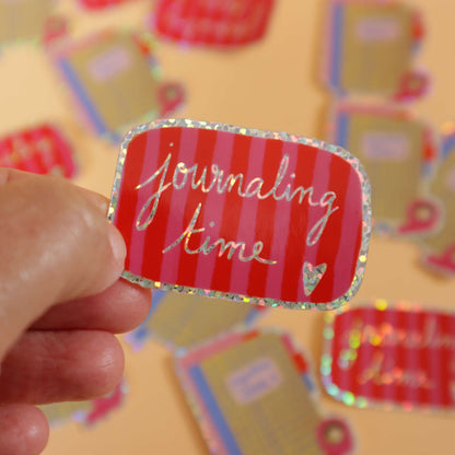 Sticker pailleté Journaling Time