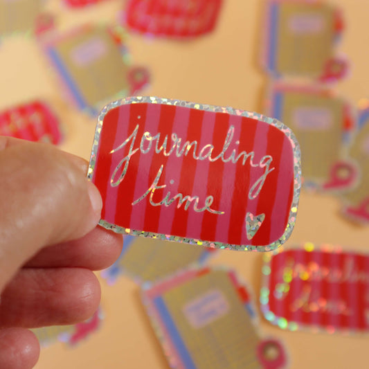 Sticker pailleté Journaling Time