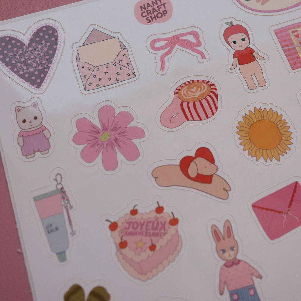 Planche de stickers A5 mini favoris