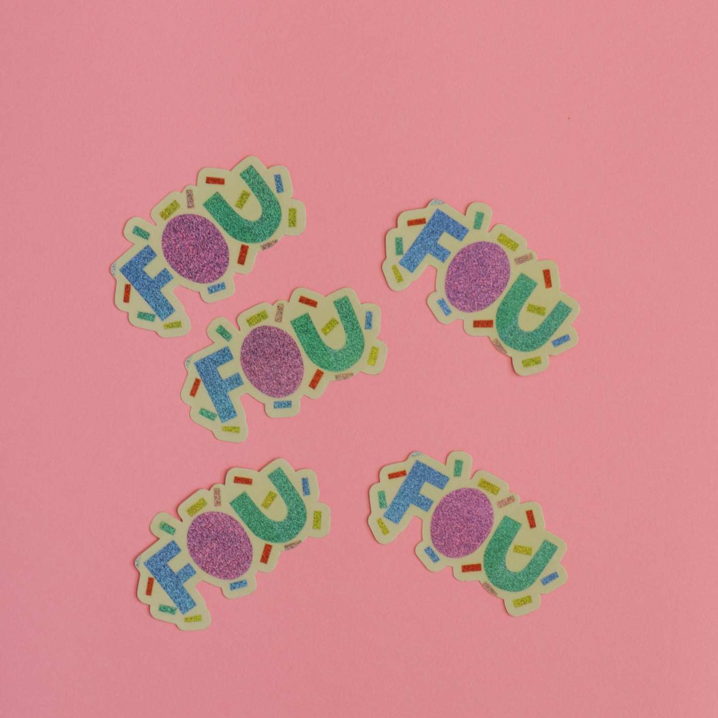 Sticker FOU pailleté