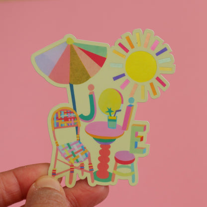Sticker terrasse parasol