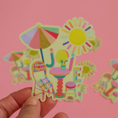 Sticker terrasse parasol