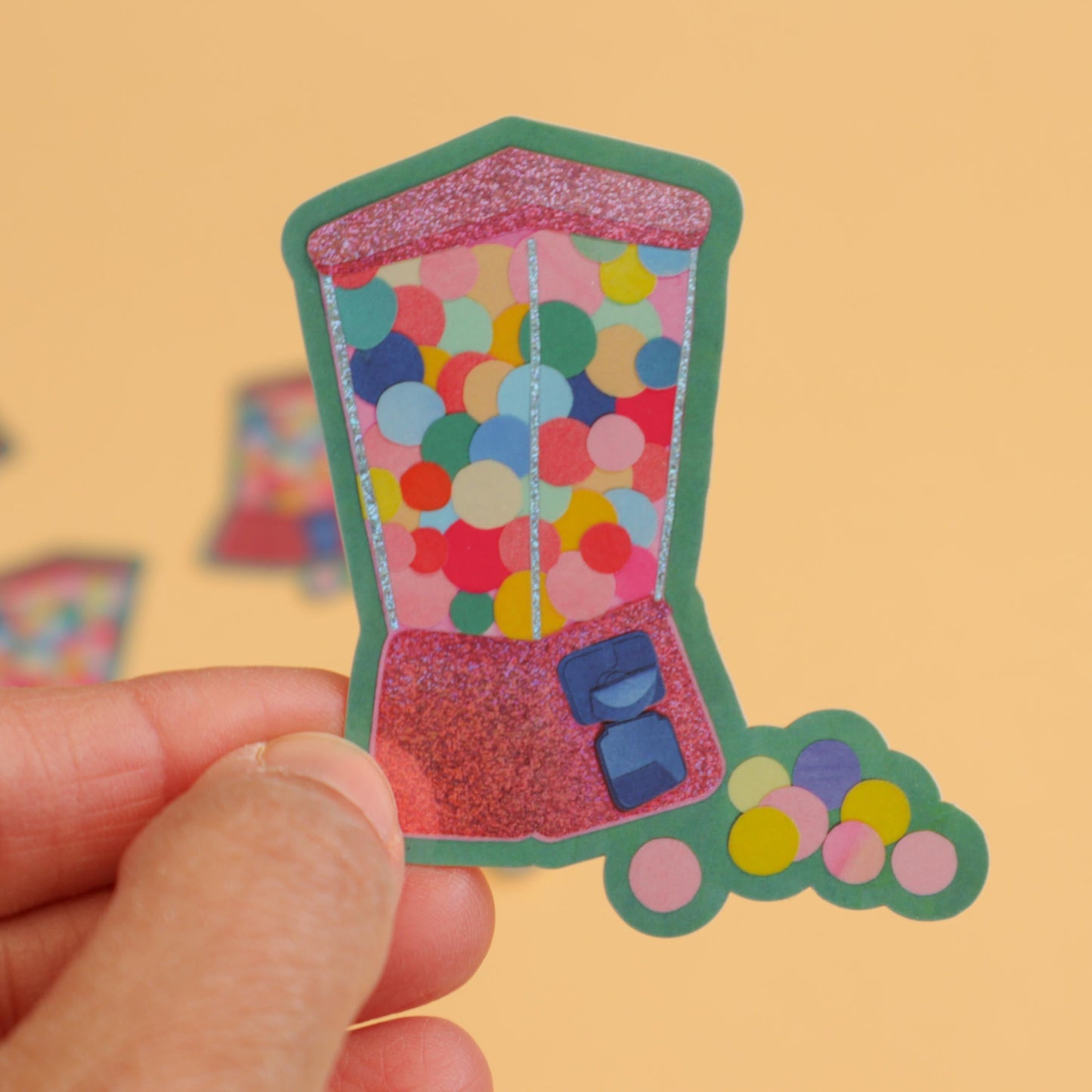 Sticker pailleté Bubble Gum