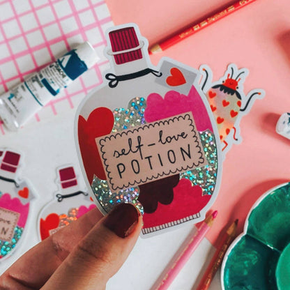 Sticker pailleté Self Love Potion