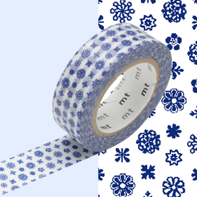 Masking tape MT Liberty fleurs bleues