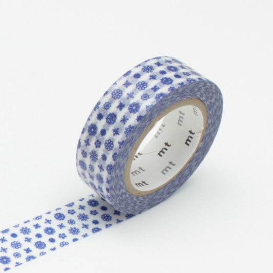 Masking tape MT Liberty fleurs bleues