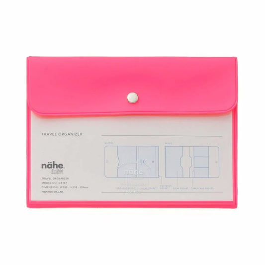 Pochette Nähe travel organiser rose néon